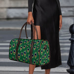 Peacock Tail Pattern Print Duffle Bag