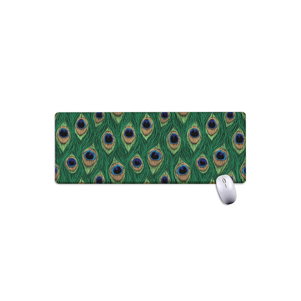 Peacock Tail Pattern Print Extended Mouse Pad