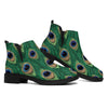 Peacock Tail Pattern Print Flat Ankle Boots