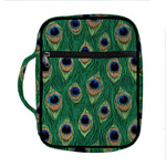 Peacock Tail Pattern Print Front Pocket Bible Bag