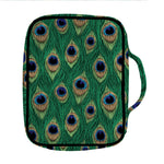 Peacock Tail Pattern Print Front Pocket Bible Bag