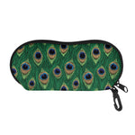 Peacock Tail Pattern Print Glasses Case