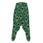 Peacock Tail Pattern Print Hammer Pants