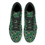Peacock Tail Pattern Print High Top Leather Sneakers