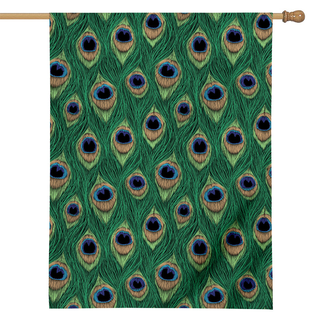 Peacock Tail Pattern Print House Flag