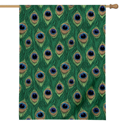 Peacock Tail Pattern Print House Flag