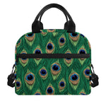 Peacock Tail Pattern Print Insulated Lunch Bag