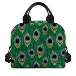 Peacock Tail Pattern Print Insulated Lunch Bag