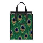 Peacock Tail Pattern Print Insulated Lunch Tote