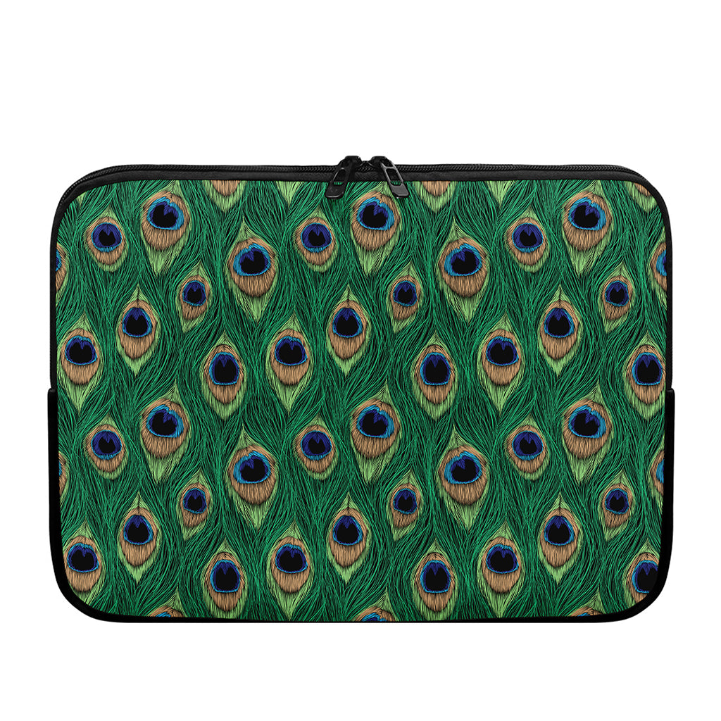 Peacock Tail Pattern Print Laptop Sleeve