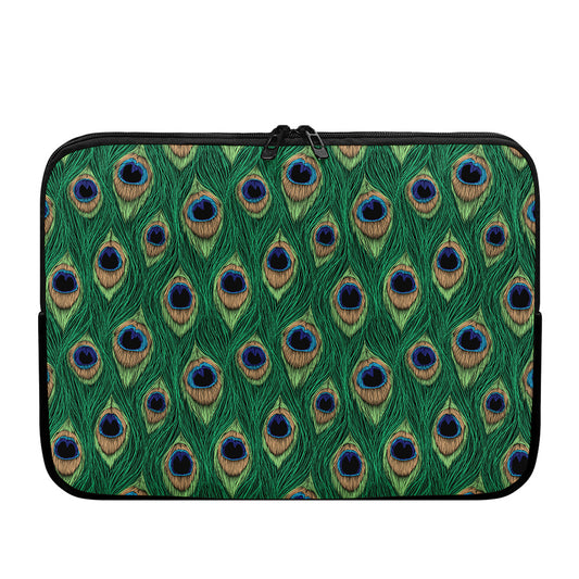 Peacock Tail Pattern Print Laptop Sleeve