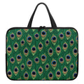 Peacock Tail Pattern Print Laptop Sleeve With Handle