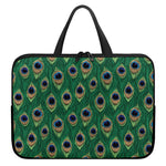 Peacock Tail Pattern Print Laptop Sleeve With Handle