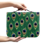Peacock Tail Pattern Print Leather Bible Cover
