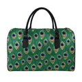 Peacock Tail Pattern Print Leather Duffel Bag