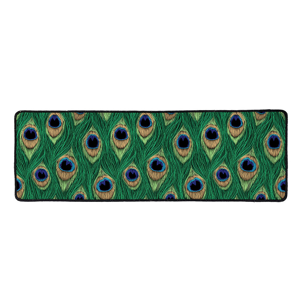 Peacock Tail Pattern Print Long Kitchen Mat