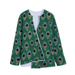 Peacock Tail Pattern Print Long Sleeve Short Coat