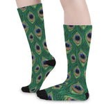 Peacock Tail Pattern Print Long Socks