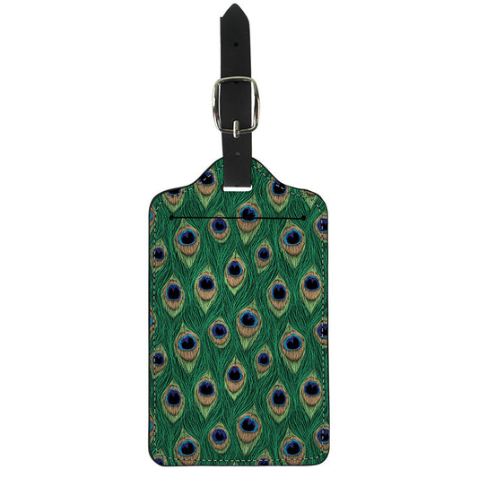 Peacock Tail Pattern Print Luggage Tag