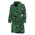Peacock Tail Pattern Print Men's Bathrobe