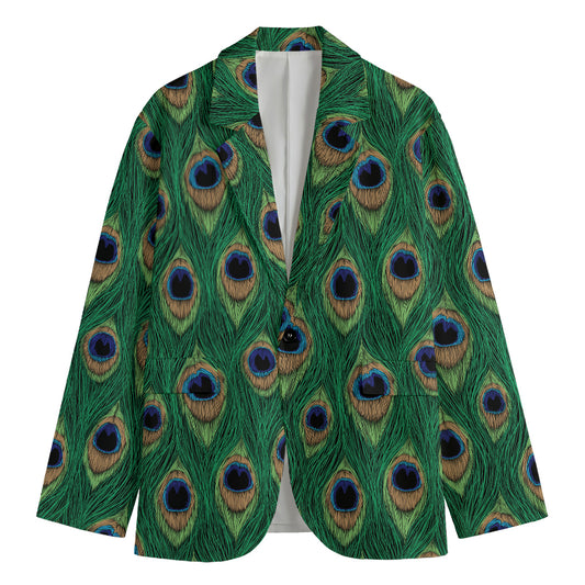 Peacock Tail Pattern Print Men's Blazer