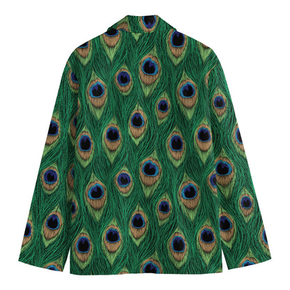 Peacock Tail Pattern Print Men's Blazer