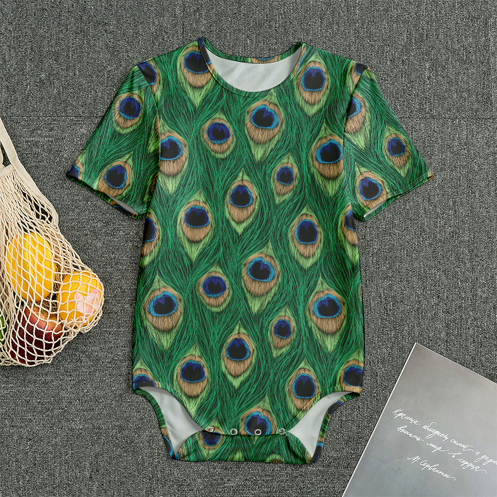 Peacock Tail Pattern Print Men's Bodysuit