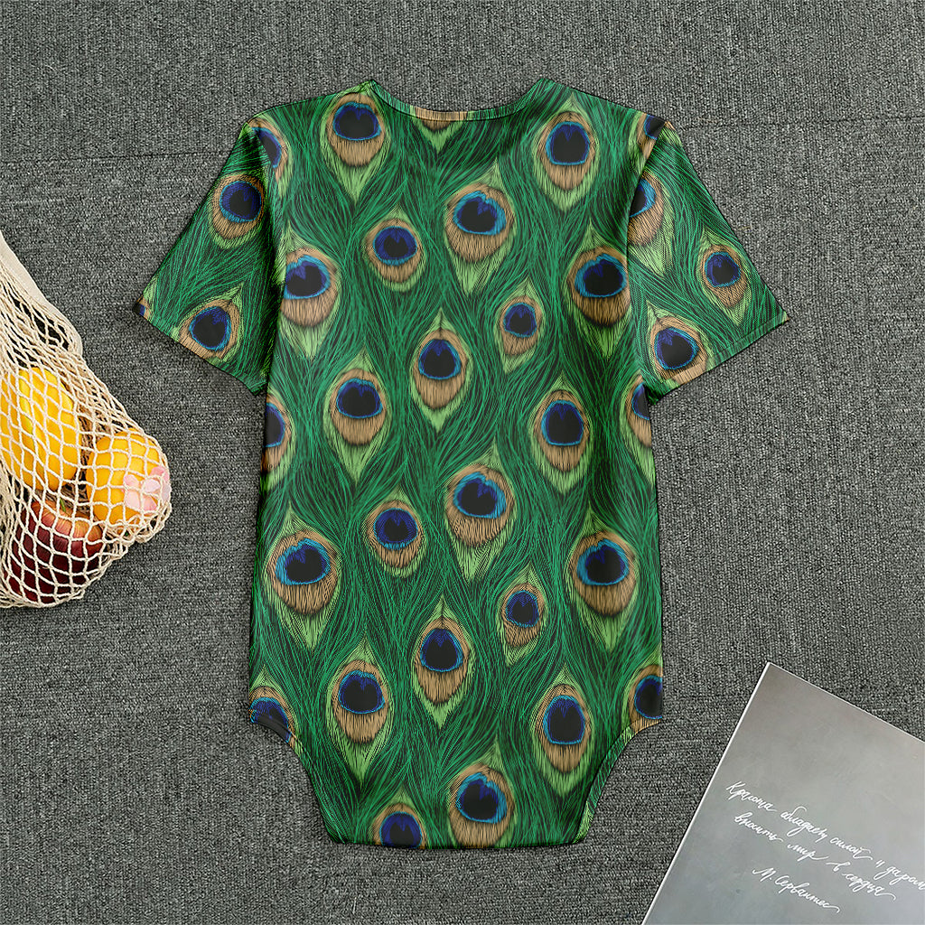 Peacock Tail Pattern Print Men's Bodysuit