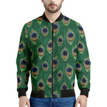 Peacock Tail Pattern Print Men's Bomber Jacket