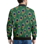 Peacock Tail Pattern Print Men's Bomber Jacket
