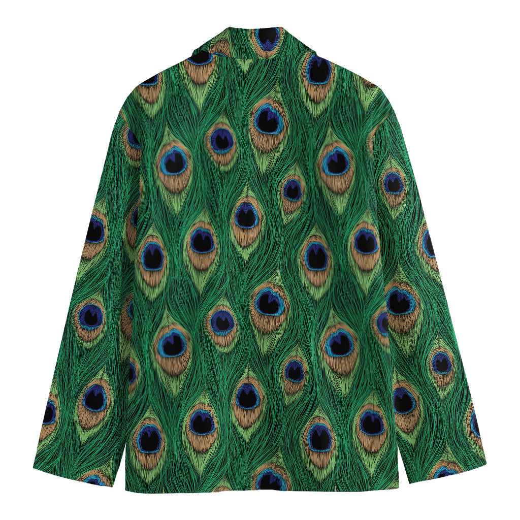 Peacock Tail Pattern Print Men's Cotton Blazer