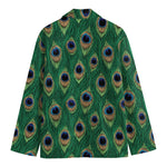 Peacock Tail Pattern Print Men's Cotton Blazer