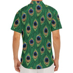 Peacock Tail Pattern Print Men's Deep V-Neck Shirt
