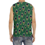 Peacock Tail Pattern Print Men's Fitness Tank Top
