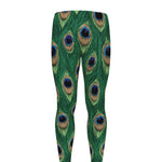 Peacock Tail Pattern Print Men's leggings