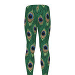 Peacock Tail Pattern Print Men's leggings
