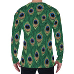 Peacock Tail Pattern Print Men's Long Sleeve T-Shirt