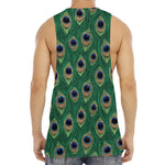 Peacock Tail Pattern Print Men's Muscle Tank Top