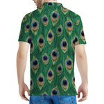 Peacock Tail Pattern Print Men's Polo Shirt