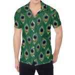 Peacock Tail Pattern Print Men's Shirt