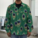 Peacock Tail Pattern Print Men's Shirt Jacket