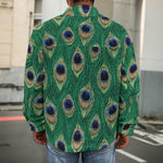 Peacock Tail Pattern Print Men's Shirt Jacket