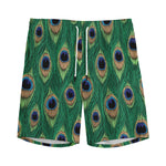 Peacock Tail Pattern Print Men's Sports Shorts