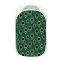 Peacock Tail Pattern Print Mesh Laundry Hamper