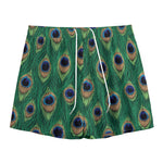 Peacock Tail Pattern Print Mesh Shorts
