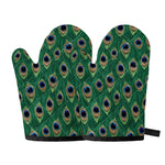Peacock Tail Pattern Print Oven Mitts