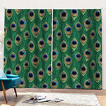 Peacock Tail Pattern Print Pencil Pleat Curtains