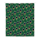 Peacock Tail Pattern Print Polyester Shower Curtain