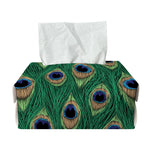Peacock Tail Pattern Print Rectangle Tissue Box Cover