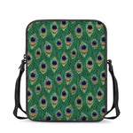Peacock Tail Pattern Print Rectangular Crossbody Bag